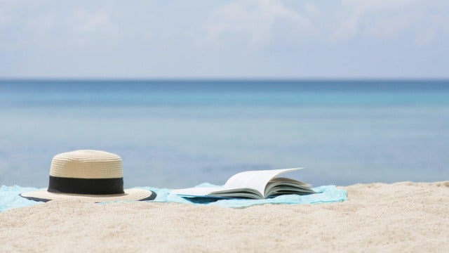 book on beach