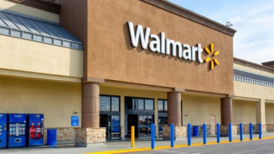 Exterior of a Walmart store