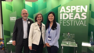 Mark Popovich, Joyce Klein, and Sarah Keh at the Aspen Ideas Festival