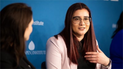 Yenis Blanco (Training Manager, McDonald’s) speaks at "Five Years of UpSkill America: What’s Next?" on January 21, 2020, at the Aspen Institute.