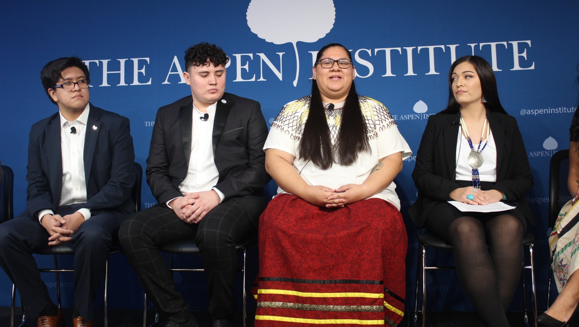 Native Youth leaders speaking at CNAY's event for the release of the 2019 State of Native Youth Report.