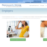 Screenshot of webpage: "Pregnant@work: Employers"