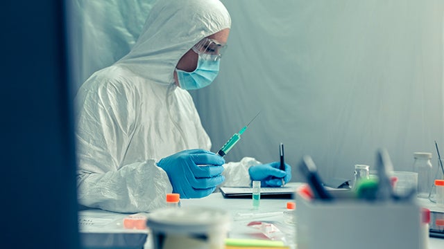 Scientist working on vaccine