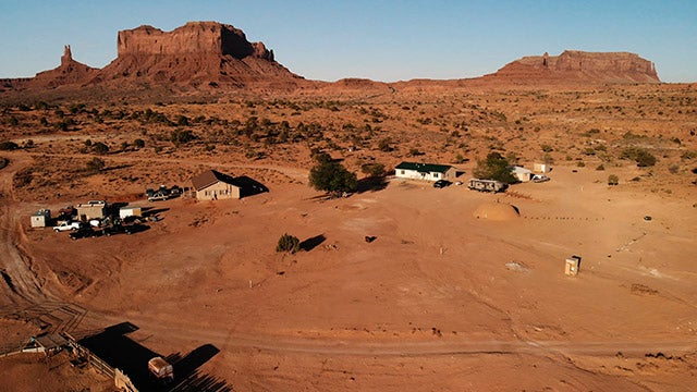 Navajo village in Monument Valley