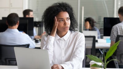 Stressed out Black tech worker