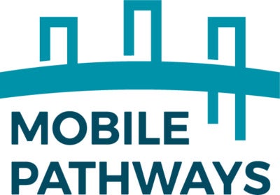 "Mobile Pathways" sits below a drawing of a bridge.
