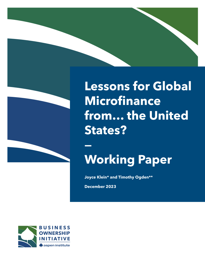 Lessons for Global Microfinance from… the United States? —  Working Paper