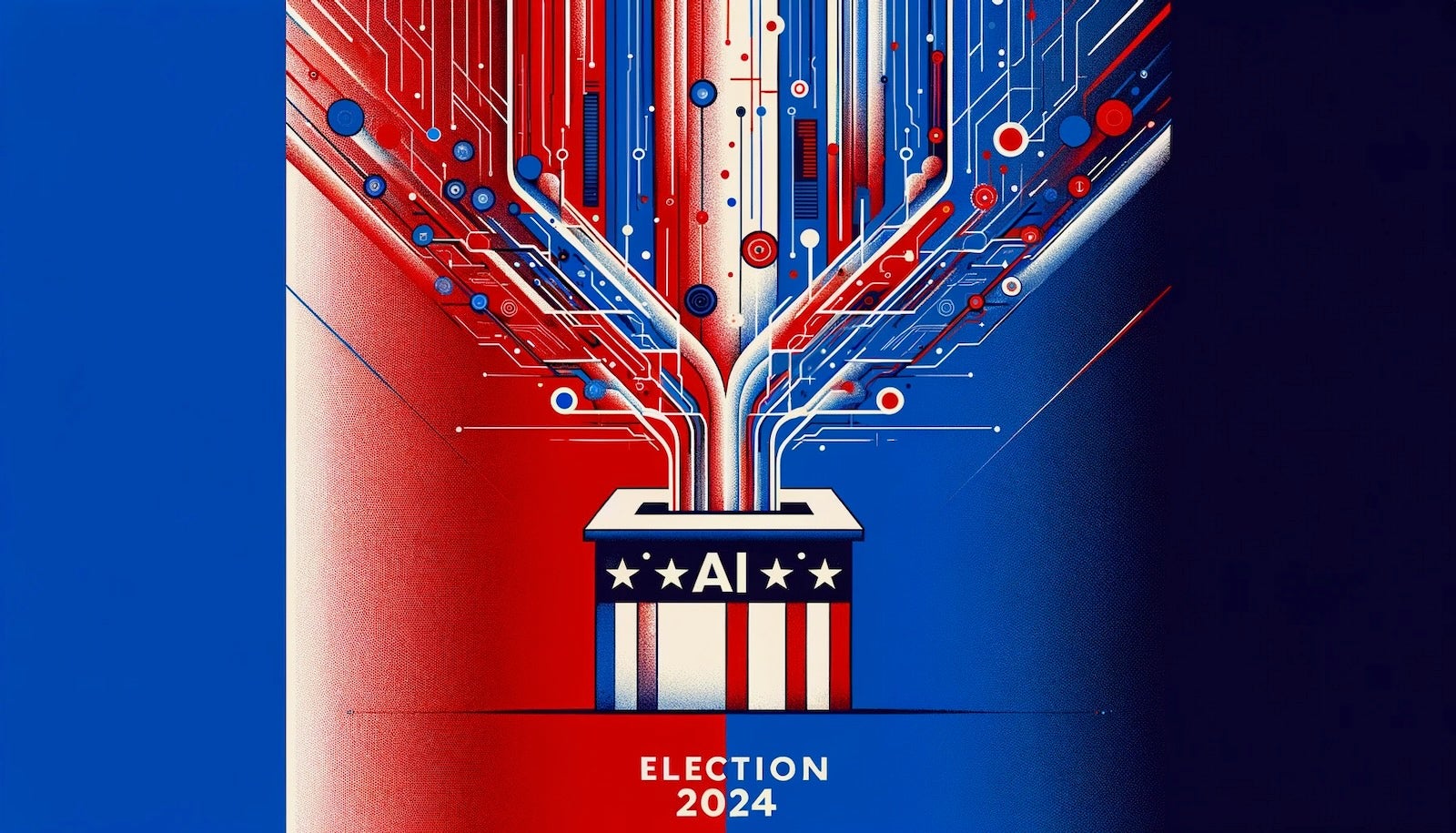 An AI generated image created to illustrate the effects of AI will have on our elections.