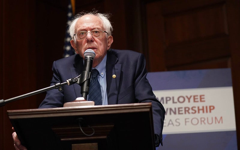 US Senator Bernie Sanders of Vermont shares his thoughts at the 2024 Employee Ownership Ideas Forum