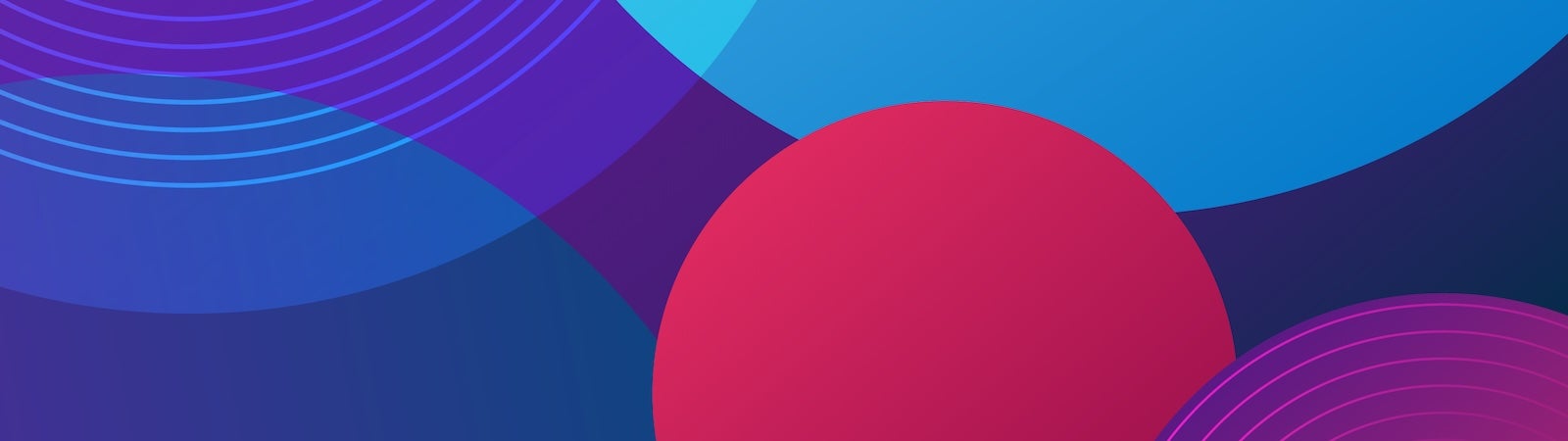 An illustration of overlapping circles in shades of blue, red, and purple.