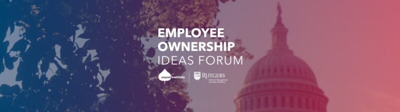 long color picture with US Capitol building and a tree in the foreground plus Aspen & Rutgers logos