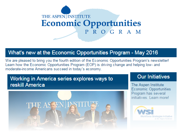 Economic Opportunities Program – May 2016 Newsletter