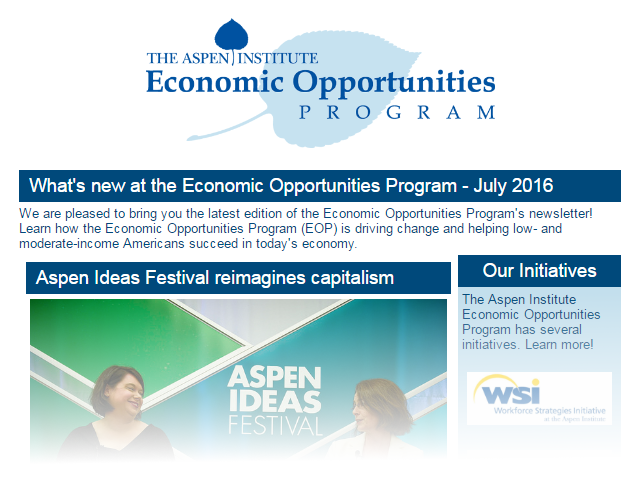 Economic Opportunities Program – July 2016 Newsletter