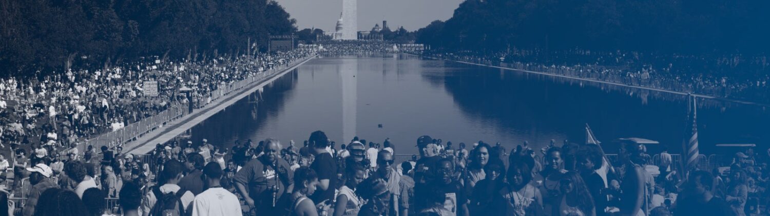 Photo of a protest on the National Mall