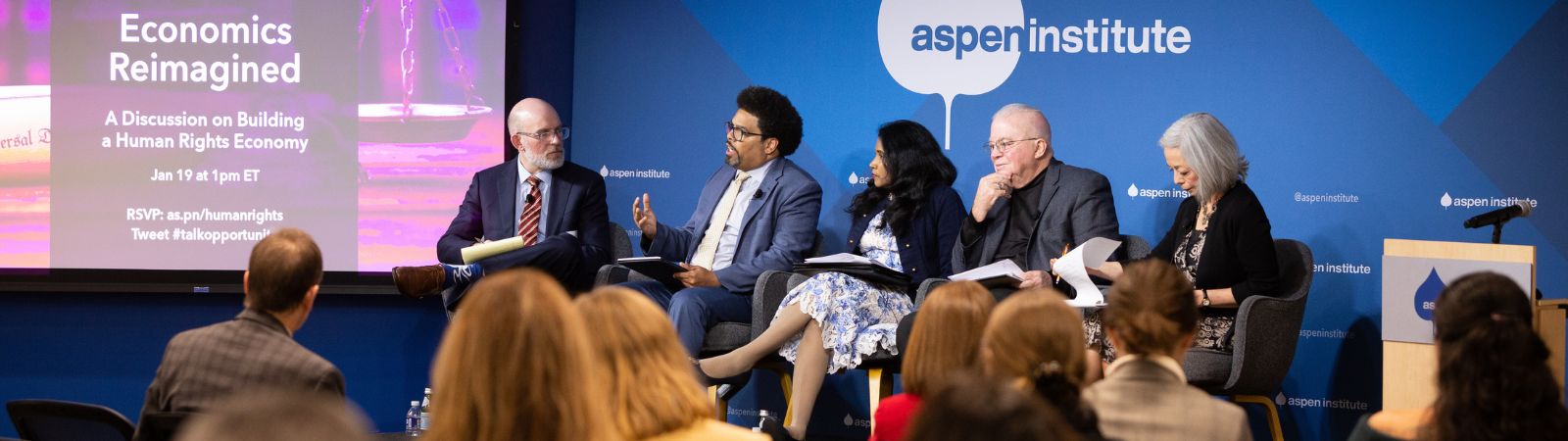 panel discussion with three men and two women at the Aspen Institute