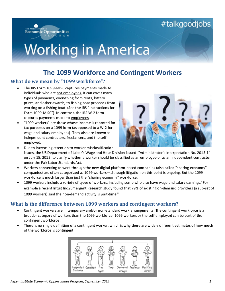 The 1099 Workforce and Contingent Workers