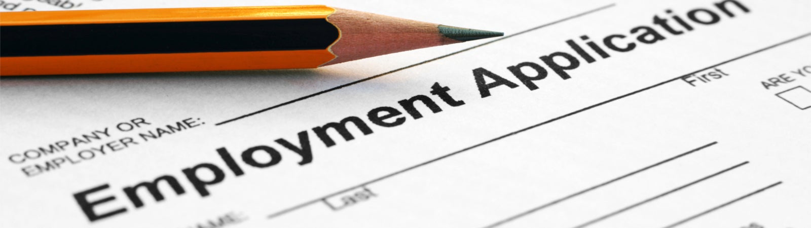 Photo of an employment application.
