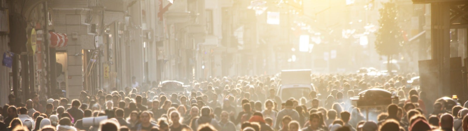 A crowded city street.