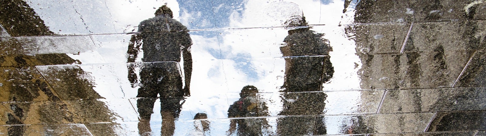 people walking silhouettes