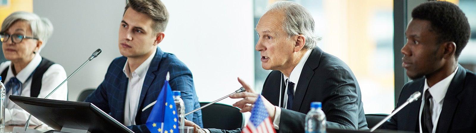 People discussing international affairs