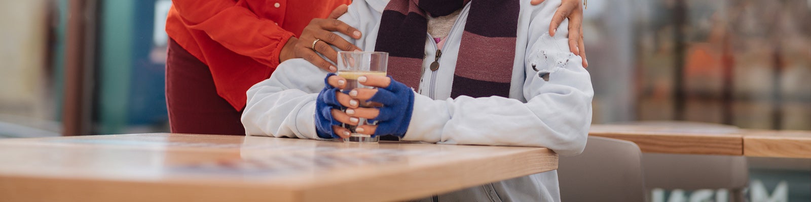 Housing volunteer with woman