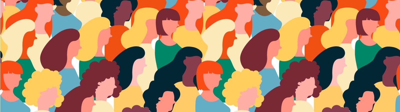An illustration of several different women