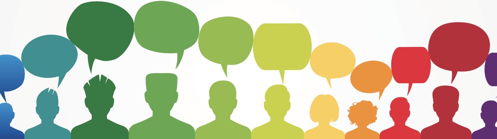 people with speech bubbles