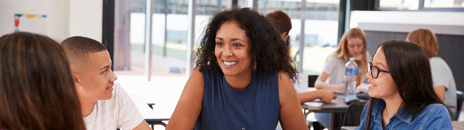 Teacher with high school kids