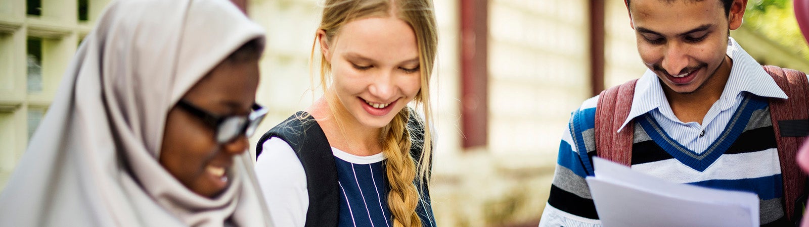 Teens from different faiths talking