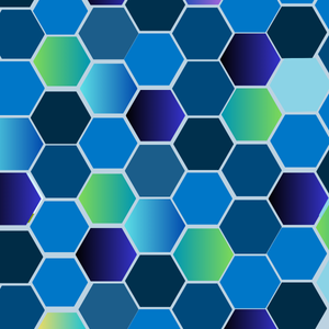 Abstract image of multicolored hexagon grid.