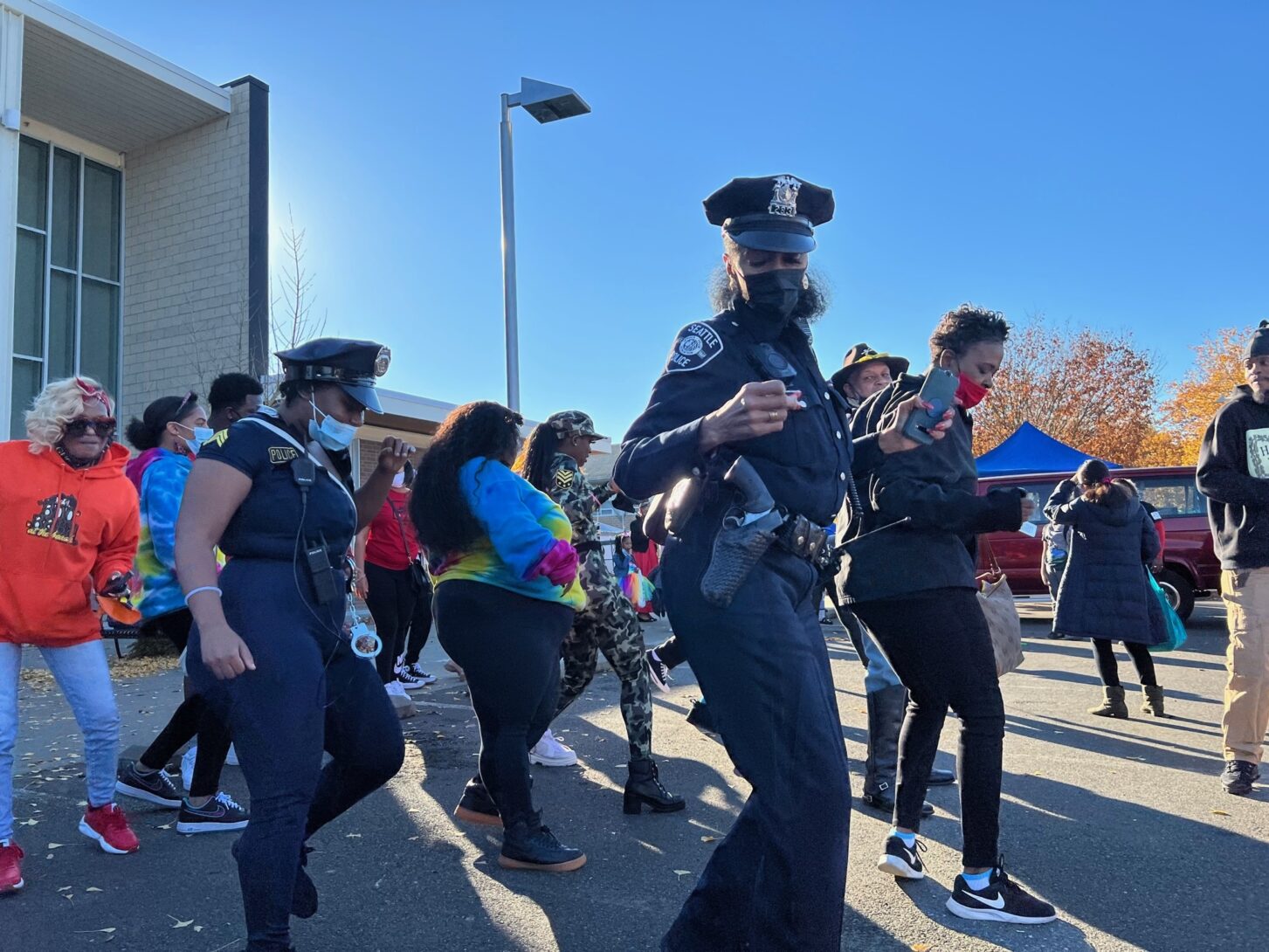 Line dancing at the 2022 Boo Bash in Rainier Beach, WA. Photo credit: CHAMPS