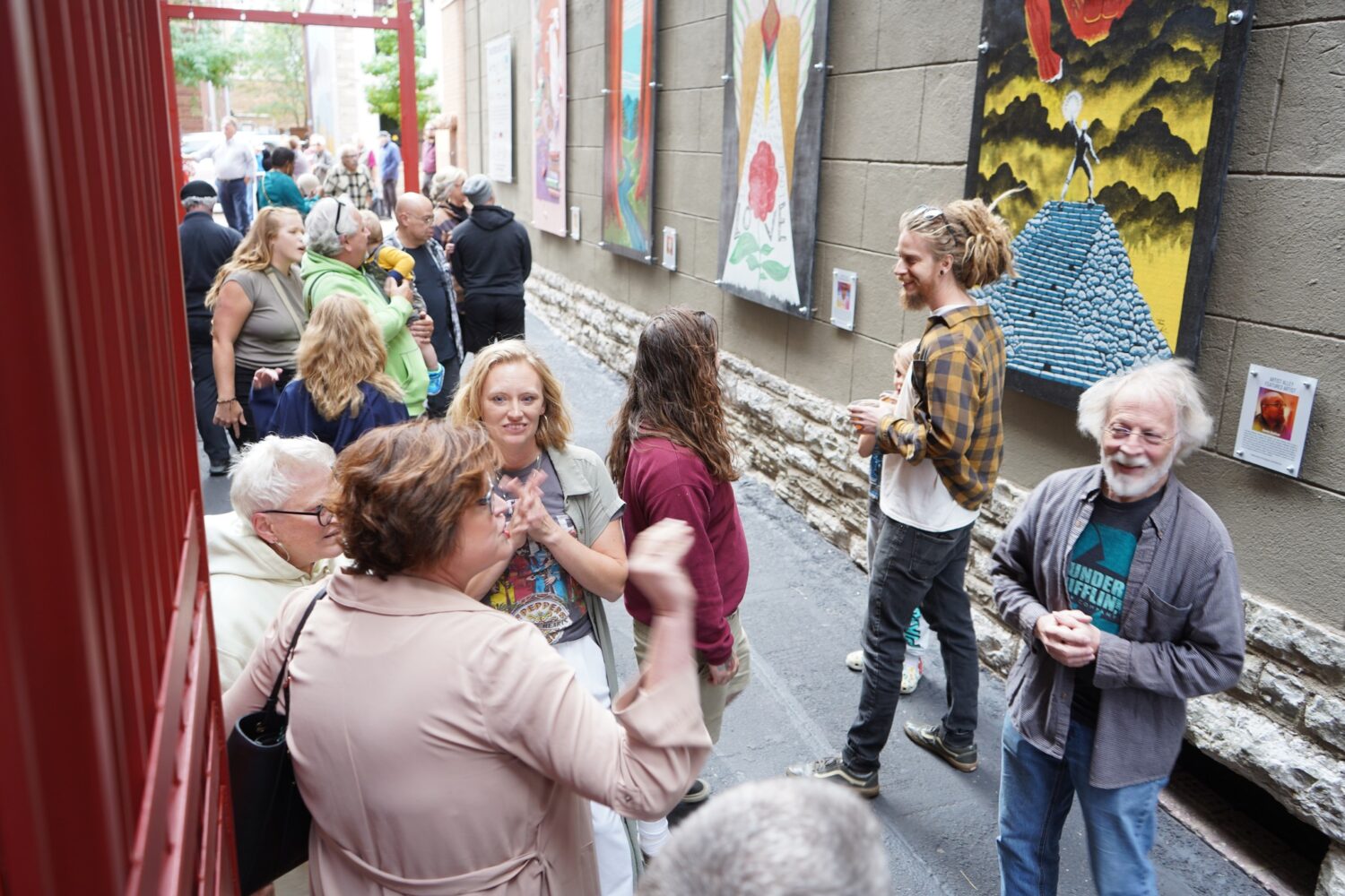A permanent art exhibit at an alley brings the community together in Anderson, IN. Photo credit: Levi Rinker