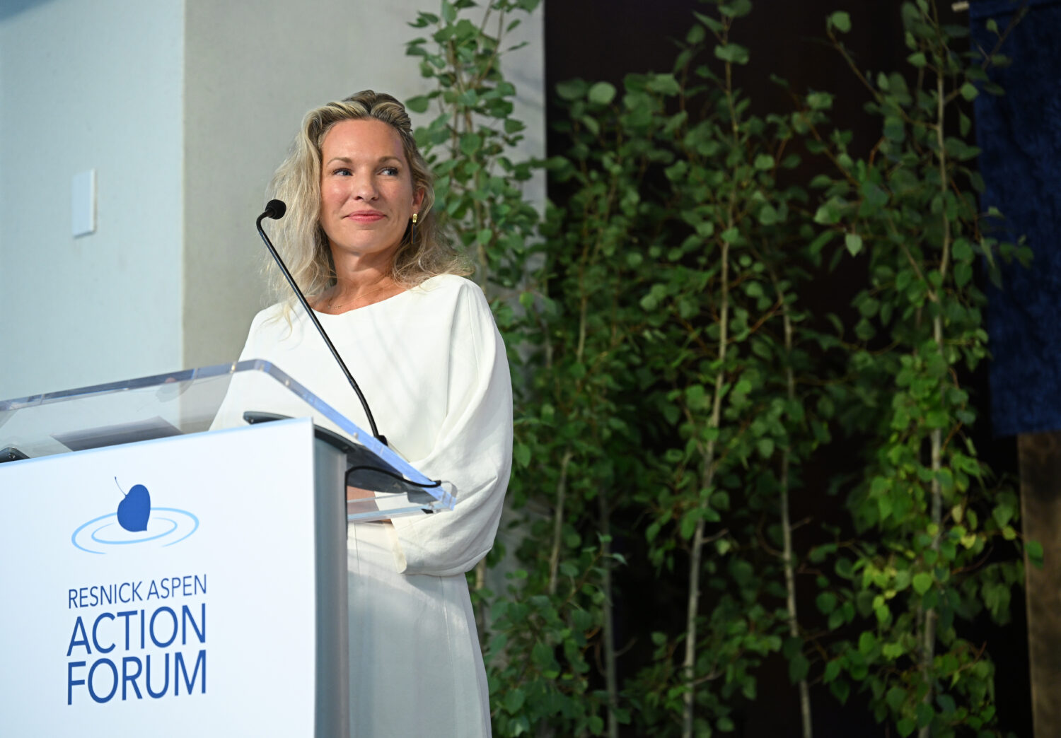 Dar Vanderbeck gives opening remarks at the 2026 Resnick Aspen Action Forum
