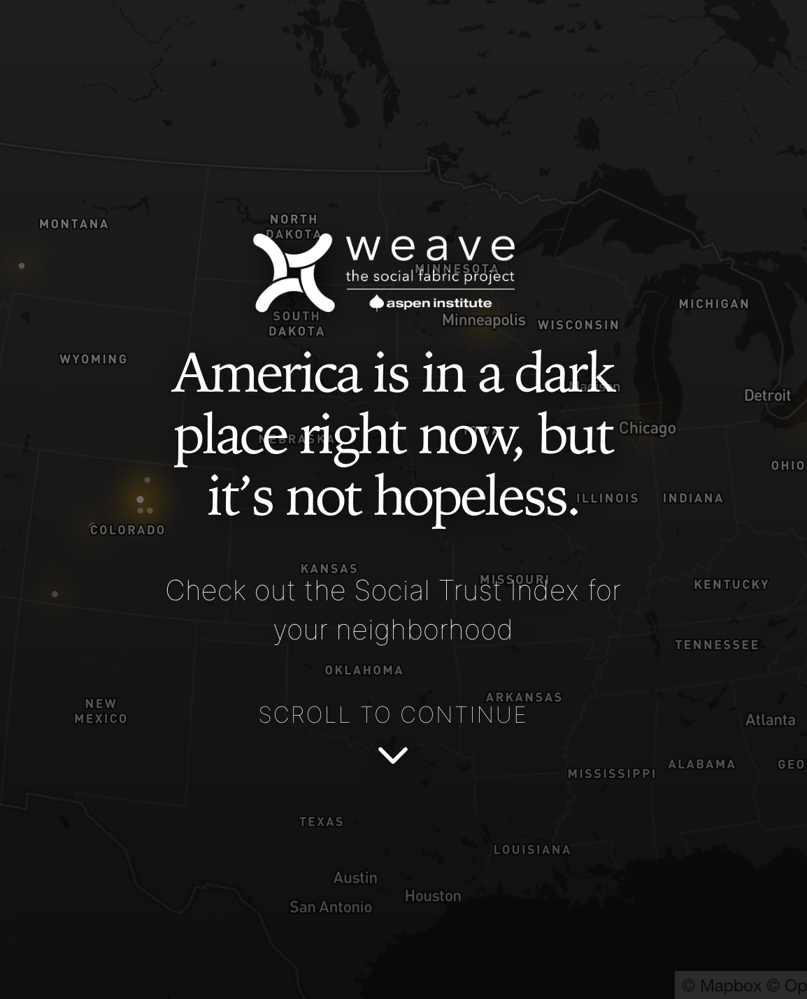 the international Webby Awards announced their picks for the best online, mission-driven work of the year. Weave’s Trust Map won three of their Anthem Awards – gold for best use of data, bronze for local community engagement, and the Community Voice award (chosen by popular vote) for offering opportunities to engage the local community in an important cause.