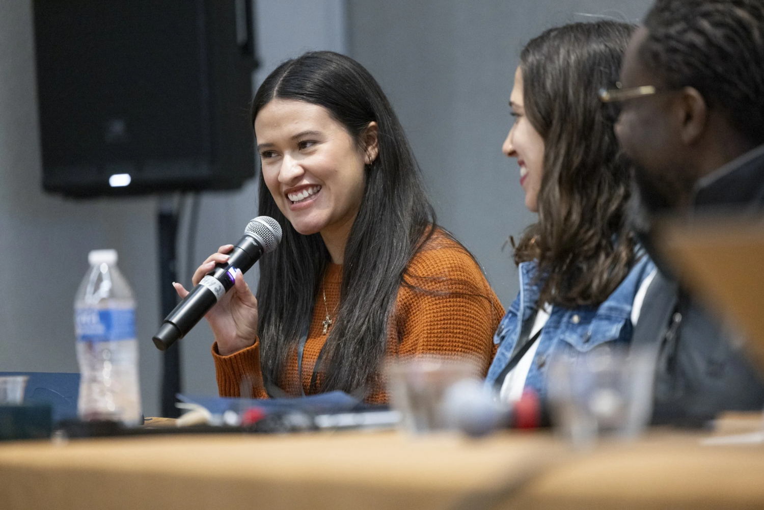 Ariana Arana speaks on a panel.