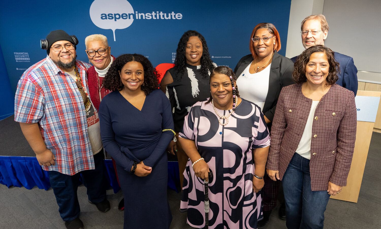 The six members of Aspen FSP's Community Advisory Group pose with Aspen Institute staff.