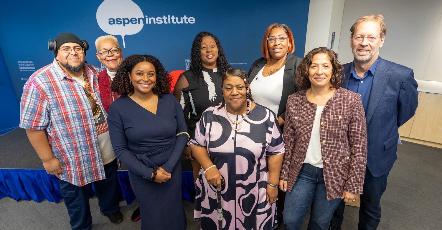 The six members of Aspen FSP's Community Advisory Group pose with Aspen Institute staff.