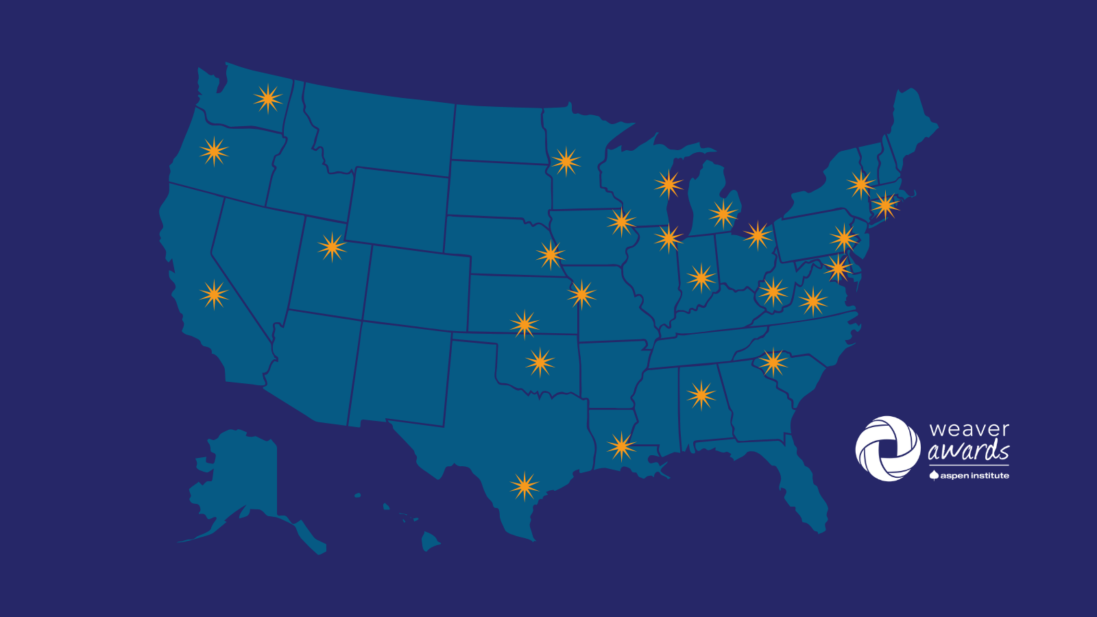 Map of the Weaver Awards host community locations