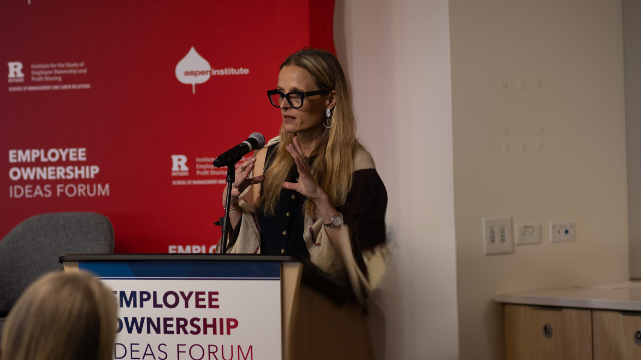 Margot Brandenburg speaking at EO Forum 2026