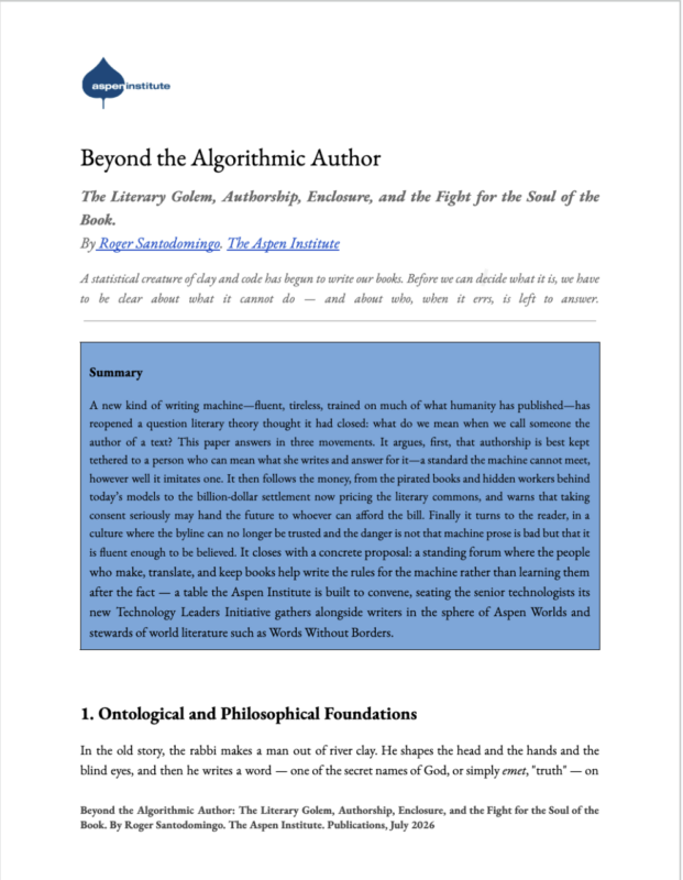 Link to the full document donwload Essay's cover: Beyond the Alorithich Author