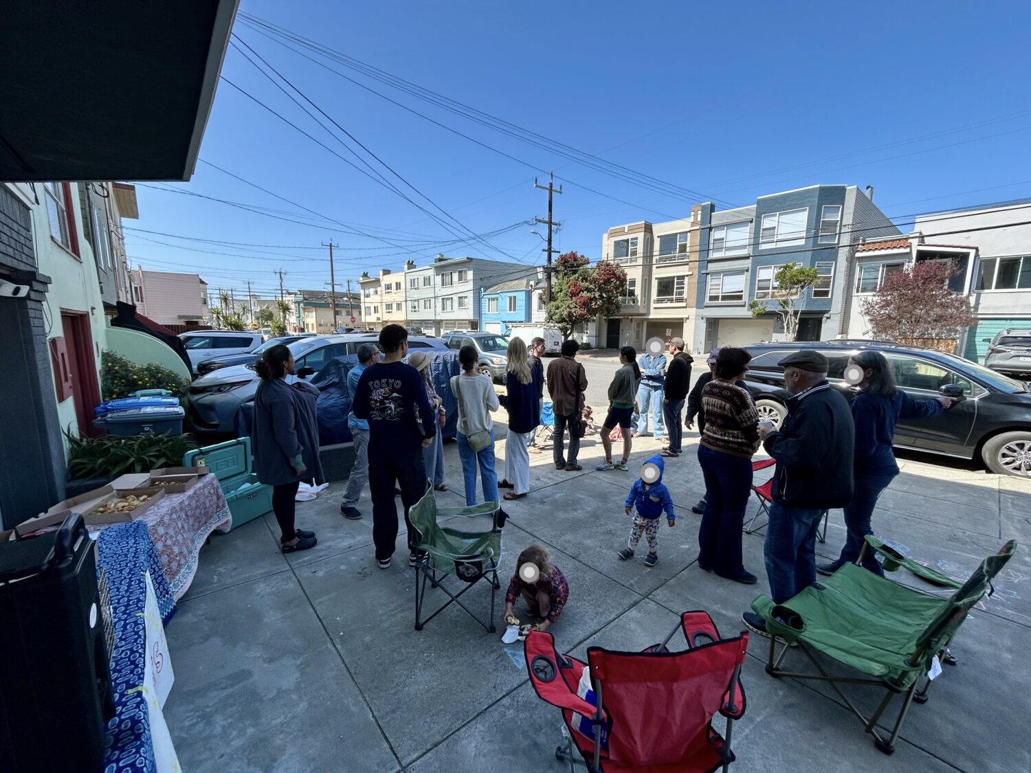 Neighbors gathering for coffee and conversation in San Francisco, Calif. Photo credit: Josh Nesbit